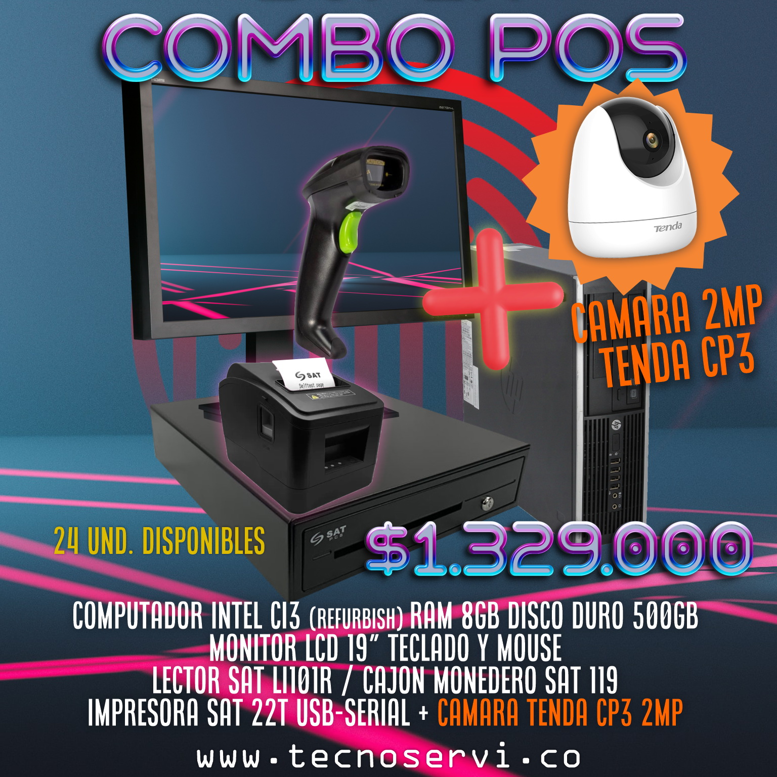 Combo Pos - PC, Lector de Barras, Impresora y Cajón Monedero